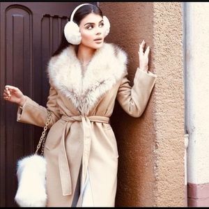 ZARA LONG BELTED WOOL COAT LIGHT TAN BLOGGERS FAVE